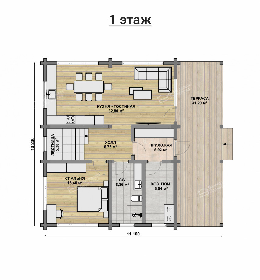 Дом из профилированного бруса VZ-493